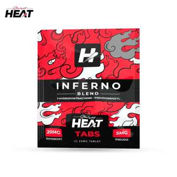 STRAIGHT HEAT INFERNO BLEND 7 HYDROXY + PSEUDO KRATOM TABLETS 25MG/1CT/25PK